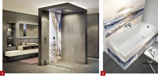 
2 Duscholux: Air 2 verspricht Glasoptik ohne Überstände und sichtbare Profile.



3 Duscholux: Das Wandverkleidungssystem PanElle gibt es jetzt hinterleuchtet.
