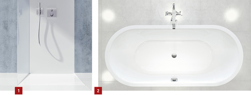 
1 Kaldewei: Nexsys ist praktisch wie eine große, fugenlose, emaillierte Fliese mit integriertem Ablauf.



2 Kaldewei: Die frei stehende Badewanne Duo Oval erweitert die Classic-Serie.
