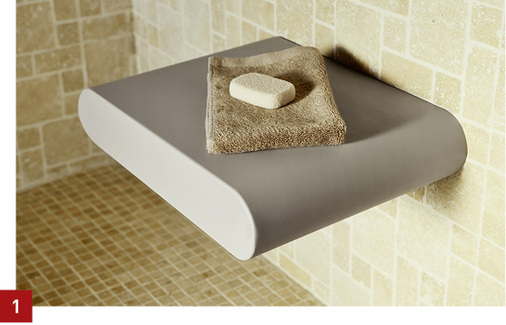 
1 Keuco: Der neue Duschsitz ist bis 150 kg belastbar.
