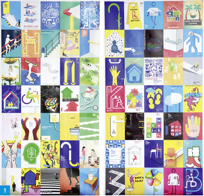 
1 Zweimal 35 Plakate von insgesamt 150 Entwürfen, die mit einer hohen Aussagekraft ins Auge fallen.
