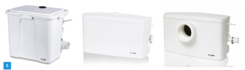 
5 Die neuen Homa-Kleinhebeanlagen (v. l.): SaniQ plus, SaniQ one und SaniQ cut.
