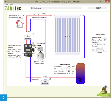 <p>
2 Auszug aus dem easy-Anlagenplaner von AkoTec. Einfach und schnell eine fachlich korrekte Solaranlage planen.
</p>