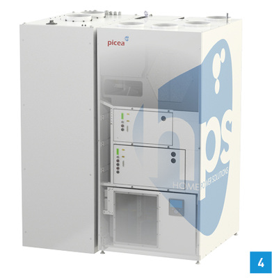 
4 Das System Picea ist Energiespeicher, Heizung und Belüftung in einem Produkt.
