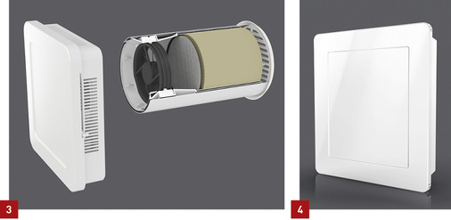 
3 Aerotube WRG smart verfügt über eine Wärmerückgewinnung von bis zu 90 %.



4 Aerovital ambience smart von Siegenia: bedarfsgerechte Be- und Entlüftung für Schlafräume.
