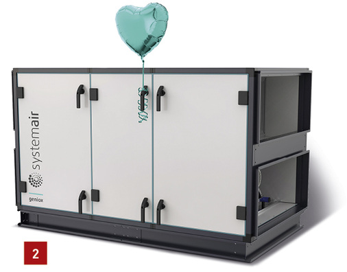 
2 Das Lüftungsgerät Geniox von Systemair zeichnet sich vor allem durch sein Gehäuse aus, welches durch geringen Energieverbrauch überzeugt. 
