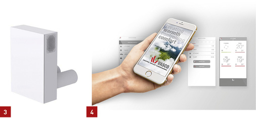 
3 Vasco: ein System zur dezentralen Wohnraumlüftung.



4 Die neue App ermöglicht die Steuerung von Vasco-Anlagen.
