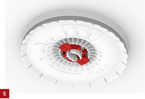 
5 Das Tellerventil von Zehnder kann direkt in der Decke oder Wand montiert und einreguliert werden. 
