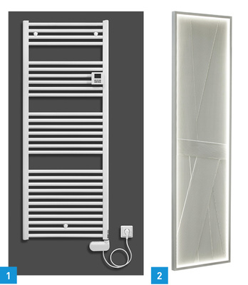 
1 Das platzierbare Bedienteil des Ares RFD von Bemm macht den Badheizkörper zur barrierefreien Lösung.



2 Roc Plisse, optional mit LED.
