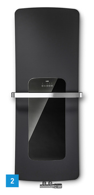 
2 Die umlaufende Heizfläche für den Warmwasserbetrieb des Designheizkörpers Runtal Folio Hybrid sorgt für Strahlungswärme im Bad. 
