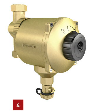 
4 Neu im Schlammabscheider-Programm von Spirotech: der kompakte VarioFilter mit vier Einstellvarianten.



