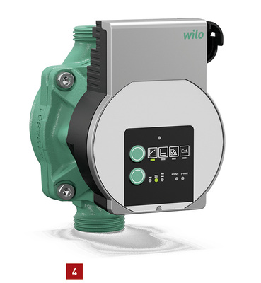 



4 Die Sync-Funktion macht die Wilo-Varios Pico zu einer Pumpe für den Austausch , egal ob als eigenständige oder als eingebaute Pumpe im Gesamtsystem Heizungsanlage.
