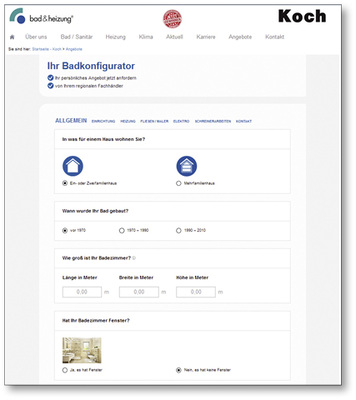



Über den Badkonfigurator erhalten Endverbraucher innerhalb von fünf Minuten ein fundiertes Angebot.
