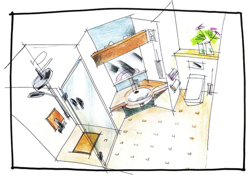 



Ein erster Entwurf per Hand hilft, den Raum zu strukturieren und seine Möglichkeiten auszuloten.
