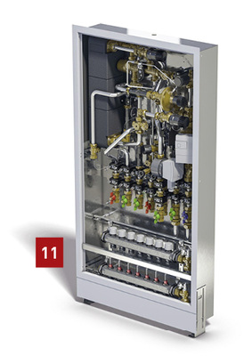 
Warmwasser just in time – dezentrale Frischwasserstationen erwärmen immer nur so viel Trinkwasser auf Zapftemperatur, wie gerade benötigt wird, und ermöglichen eine hygienisch und energetisch optimale Betriebsweise bei hohem Warmwasserkomfort.
