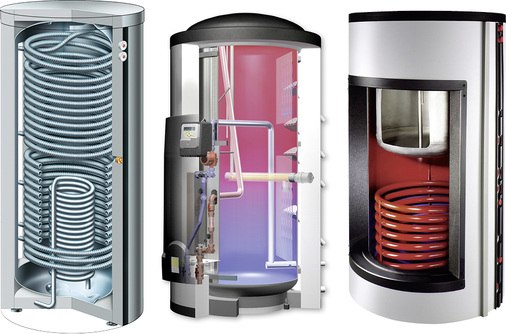 



Typische Bauweisen eines Pufferspeichers. 
