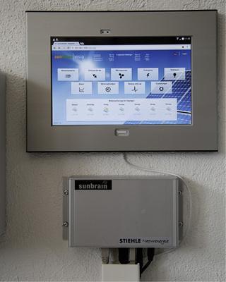 <p>
Die geladene Solar-Energiemenge wird von Stiehles Regeltechnik (Sunbrain) bilanziert, unter Berücksichtigung der Wetterdaten. Fehlende Energiemenge wird nachts aus dem Stromnetz dazugeladen.
</p>

<p>
</p> - © Stiehle Naturenergie

