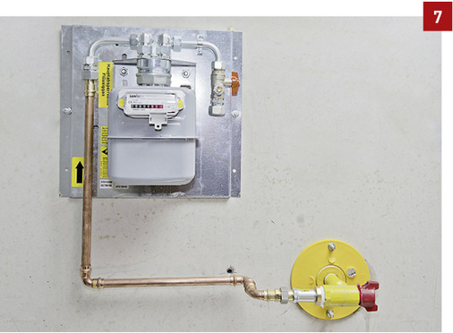 <p>
Im Hausinneren wird der Gaszähler angebracht und mit der Versorgungsleitung verbunden.
</p>