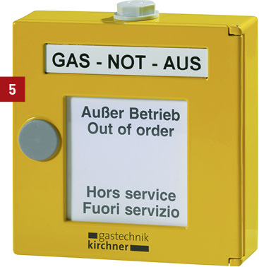 
Die Küchenabgassicherung kann optional um einen Not-Aus-Taster ergänzt werden.
