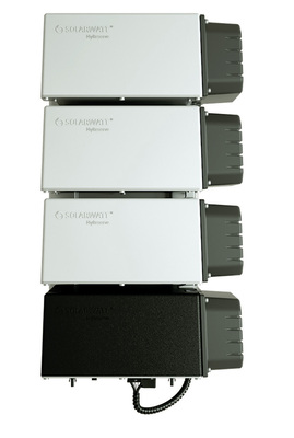 
Solarwatt stellte in diesem Jahr auf der EES 2017 sein Speichersystem MyReserve Matrix vor.



