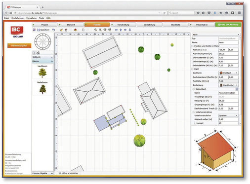 



Mit dem PV Manager von IBC Solar wird der Planer bei der Auslegung von PV-Anlagen unterstützt.
