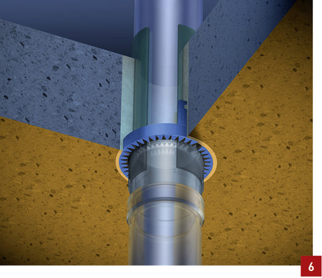 



Doyma-Brandschutzmanschette Curaflam XS Pro eingemörtelt.
