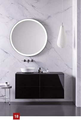 



Exklusivität vermittelt dieses Bad in starken schwarz-weiß Kontrasten.
