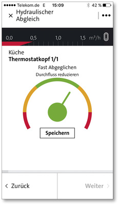 
Ein Blick auf die Cockpit-Anzeige genügt, um die Voreinstellung am Ventil zu kontrollieren, Änderungen werden in Echtzeit angezeigt.



