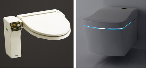 <p>
Damals: Im Juni 1980 wurde das erste Washlet auf den Markt gebracht (links). Heute: das Hightech-Dusch-WC Neorest AC.
</p>

<p>
</p> - © Bilder: Toto

