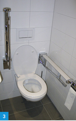 
3 Barrierefreies Bad mit Stütz-Klappgriff-Kombination.



