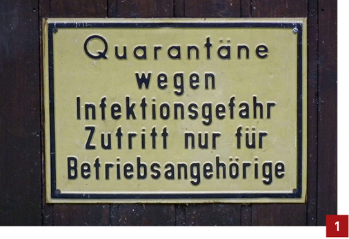 <p>
Wenn es darum geht, die Ausbreitung von Krankheiten zu verhindern, sind die zuständigen Behörden berechtigt, das Grundrecht auf Freiheit einzuschränken und mögliche Patienten zwangsweise unter Quarantäne zu stellen.
</p>

<p>
</p> - © Quelle: Wikimedia Commons, open source

