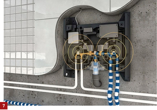 
Mit zwei direkt integrierten Sensoren überwacht die Spülstation Uponor Smatrix Aqua Plus permanent die Trinkwassertemperatur.



