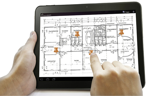



„Pinnadeln“ symbolisieren Baumängel mit unterschiedlichem Bearbeitungsstand, die mit Detailinformationen hinterlegt sind.
