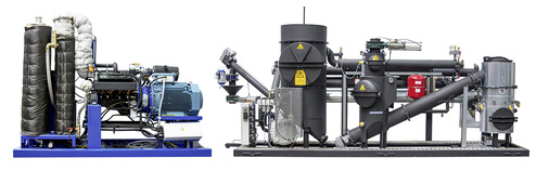 
Holzpelletvergaser mit nachgeschaltetem Blockheizkraftwerk.



