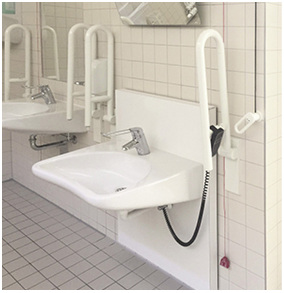 
Auch der Waschtisch BIS Vario WT DeLuxe 30 ist 30 cm stufenlos und elektrisch höhenverstellbar.



