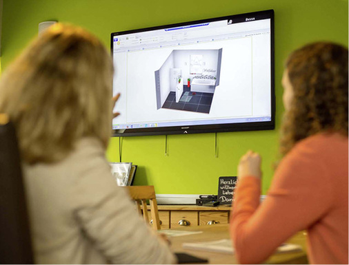 



In einer 3D-Ansicht am Bildschirm lassen sich auch bei der Präsentation der Pläne noch Änderungen einfügen.
