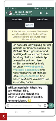 
5 In den Prozess der Kontaktaufnahme wird eine Einwilligung quasi eingebettet.



