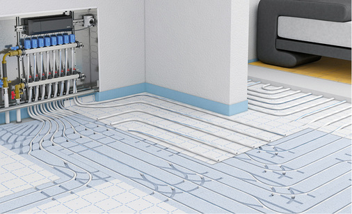 
Verlegesystem Uponor Vario Heat Protect zur sauberen und schnellen Leitungsführung in der Dämmebene ohne EPS-Schneider – auch bei kleinsten Verlegeabständen direkt vor dem Verteiler.



