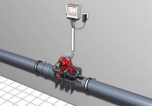 <p>
</p>

<p>
ACO Quatrix-K Rückstauautomat für fäkalienhaltiges Abwasser und zum Einbau in frei liegende Rohrleitungen.
</p> - © ACO Haustechnik

