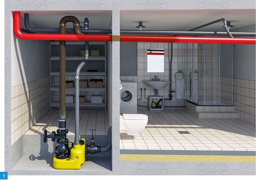 <p>

Die Hebeanlagen werden über Rückstauschleifen angeschlossen, die über die Rückstauebene führen.

</p>

<p>

</p> - © Pentair Jung Pumpen
