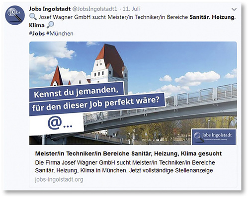 
Kurz und knackig: Ein Jobangebot, ausgesendet per Twitter.



