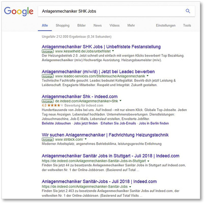 <p>
Ungefähr jeder Dritte googelt sich zum neuen Job. Darauf gilt es zu reagieren.
</p>

<p>
</p> - © SBZ

