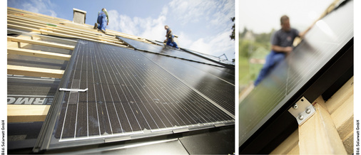 
Solarwatt stellt neben normalen Glas-Glas-Modulen auch Indachmodule her, bei denen die Paneele die Dacheindeckung komplett ersetzen.
