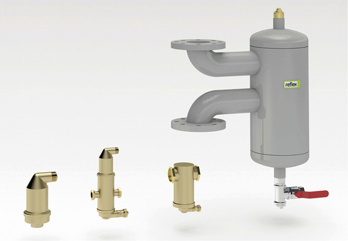 
Mit speziellen Abscheidesystemen werden Gase, Schmutzpartikel und Mikroblasen effizient aus der Anlage entfernt.



