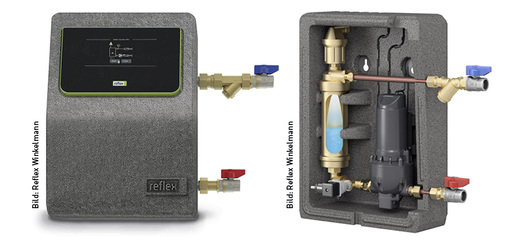 
Vakuum-Sprührohrentgasung mit Automatikbetrieb auf kompaktem Raum (T/B/H = 29/54,5/66 cm) bietet das Reflex Servitec Mini (mit Dämmschalengehäuse) z. B. für den Eigenheimbereich und Anlagen mit kleinen Wasservolumina.
