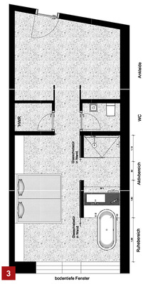 
Schlaf- und Badbereiche können unterschiedlich temperiert werden.



