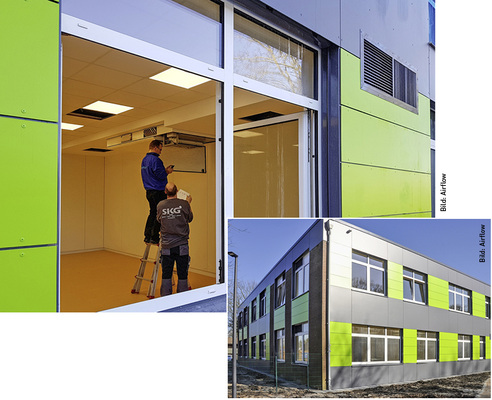 
In der Integrierten Gesamtschule (IGS) Wardenburg wurden im Zuge einer Sanierung auch mehrere dezentrale Lüftungsgeräte von Airflow eingebaut. Dank einer besonderen, intelligenten Technik arbeiten die Geräte dort flüsterleise.
