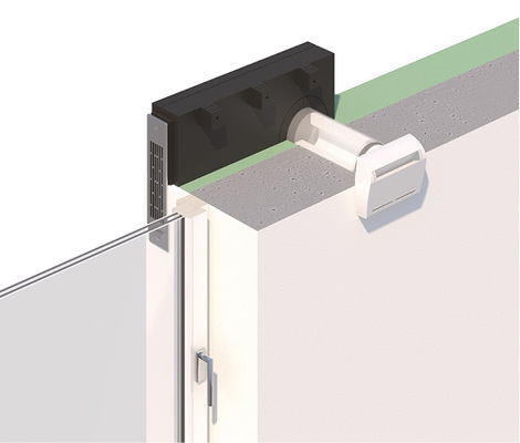 <p>
Außenluftdurchlasselement ZLA als Laibungselement mit seitlicher Lufteinströmung.
</p>

<p>
</p> - © Helios Ventilatoren

