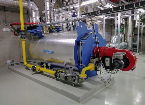 
Der Gas-Spezialheizkessel Logano S825L von Buderus steht in der neuen Halle 12.



