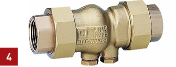 
Beim Rückflussverhinderer muss während der Instandhaltungsmaßnahmen die Leitung ablaufseitig unter Druck stehen.



