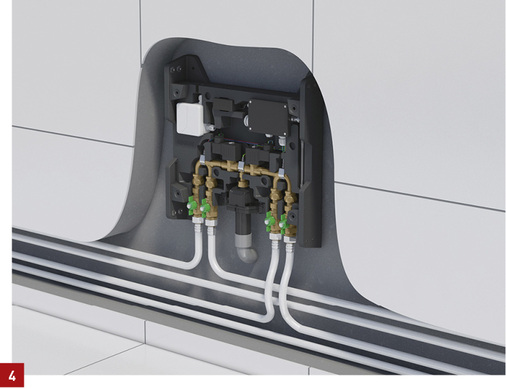 <p>
Spülstationen, wie hier Uponor Smatrix Aqua Plus, können flexibel in die Ringleitung eingebunden werden und sorgen dort für den bedarfsgerechten Austausch des Wasserinhalts bei längeren Nutzungsunterbrechungen.
</p>

<p>
</p> - © Uponor

